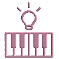 flat icon of a rocket with treble clef